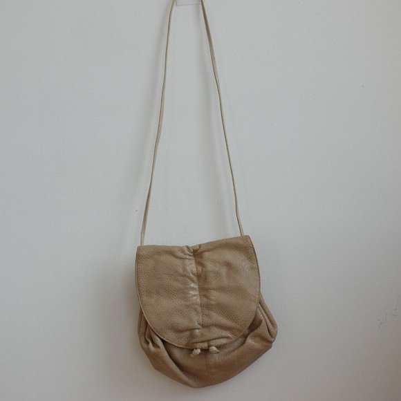 Vintage Bag Womens Crossbody Shoulder Sling Bucket Embossed Croco Genuine Medium - Picture 1 of 15